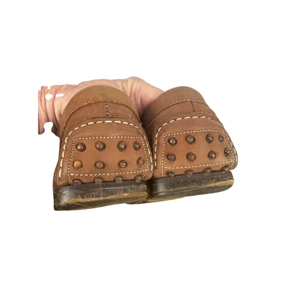 vintage Bruno Magli cognac/brown suede penny loafers driving mocs loafers Size 8